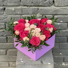 Цветочная композиция из Розы в коробке в Гаджиево