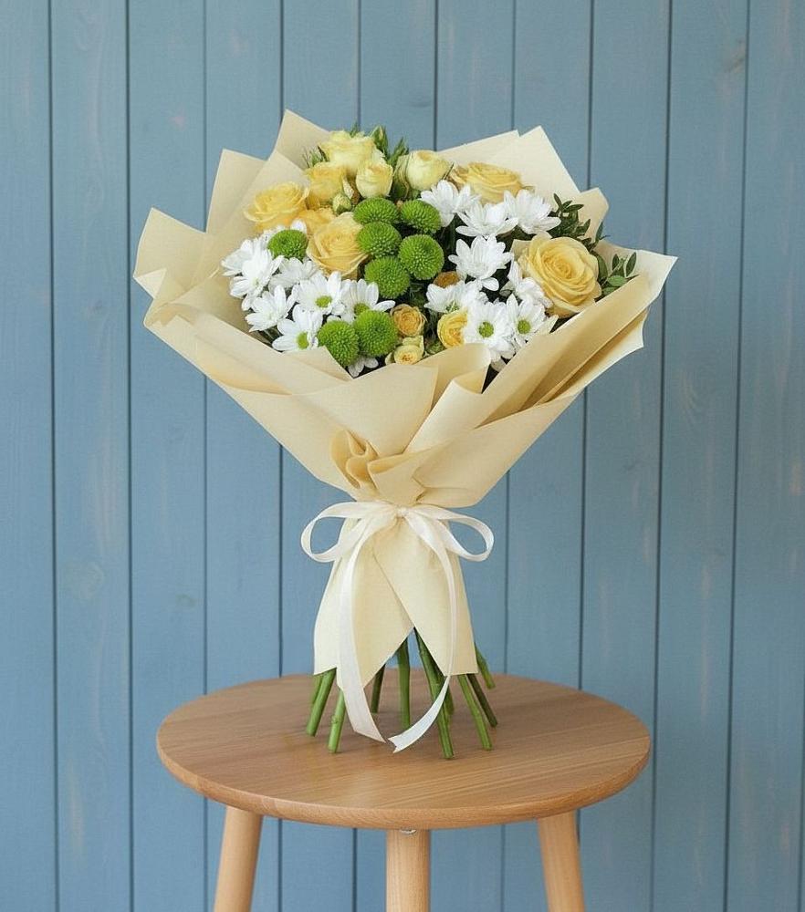 Букет цветов из: Хризантемы и Розы в Гаджиево