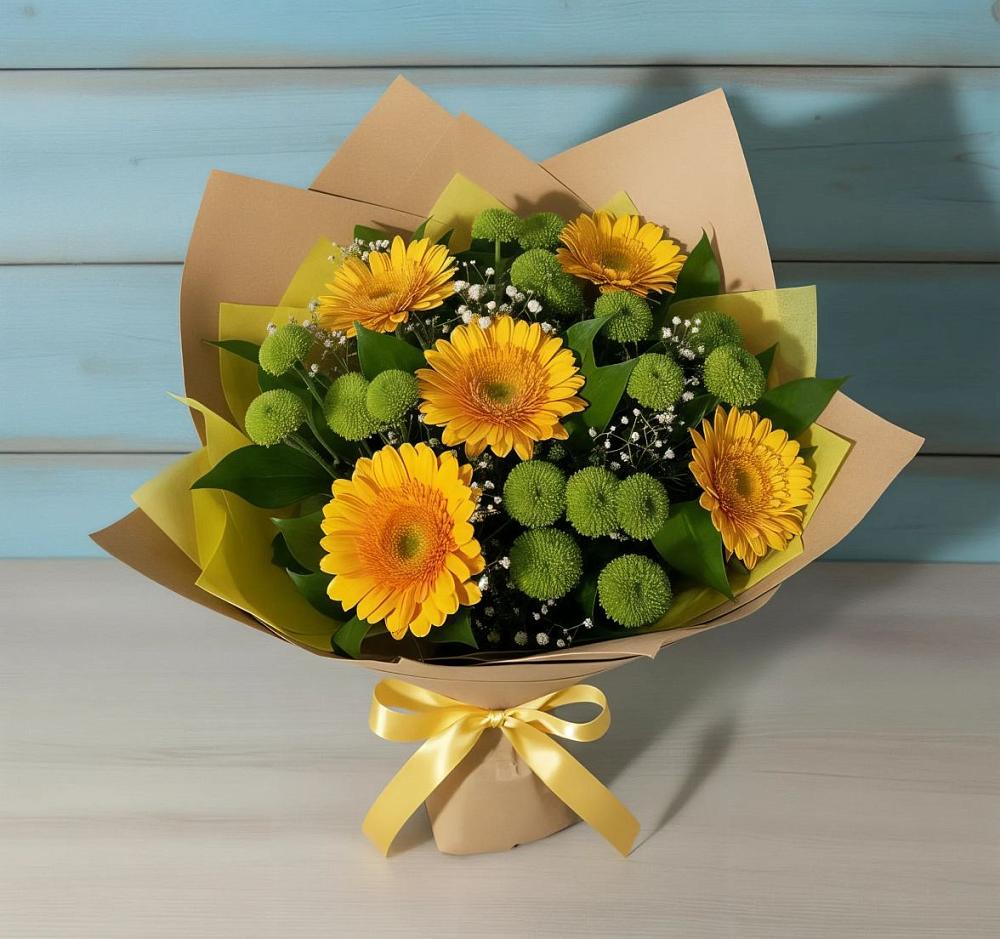 Букет цветов из: Герберы и Хризантемы в Гаджиево