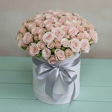 Цветочная композиция из Розы в шляпной коробке в Гаджиево