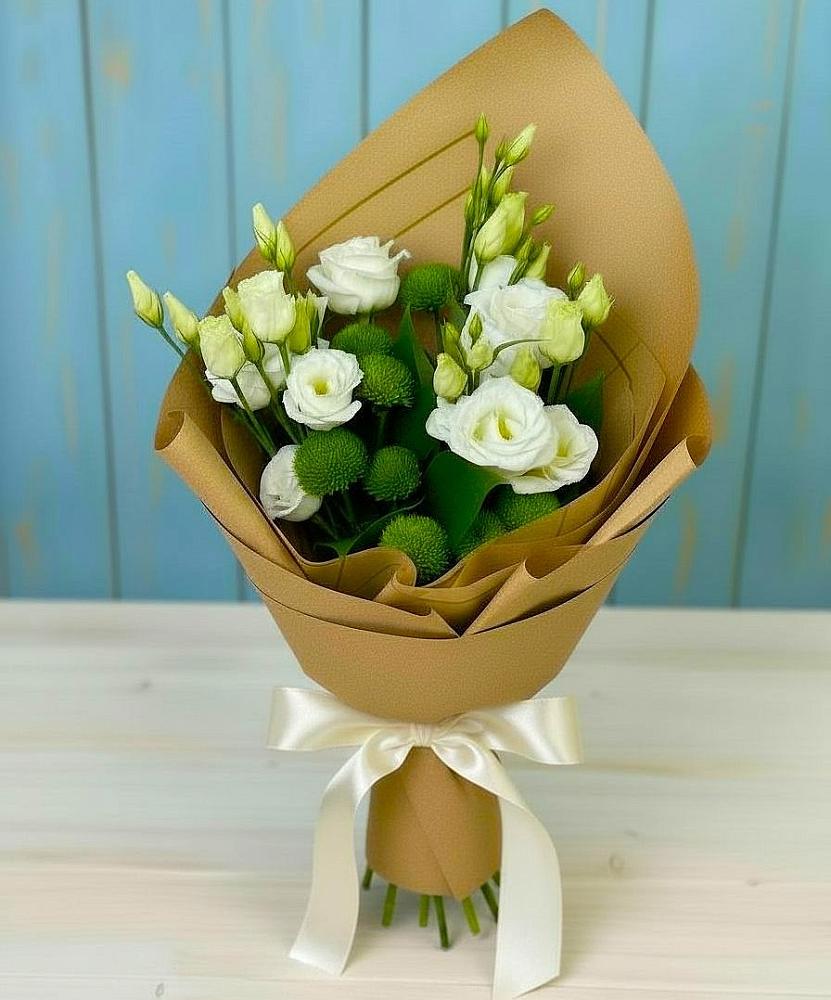 Букет цветов из: Хризантемы и Лизиантусы в Гаджиево