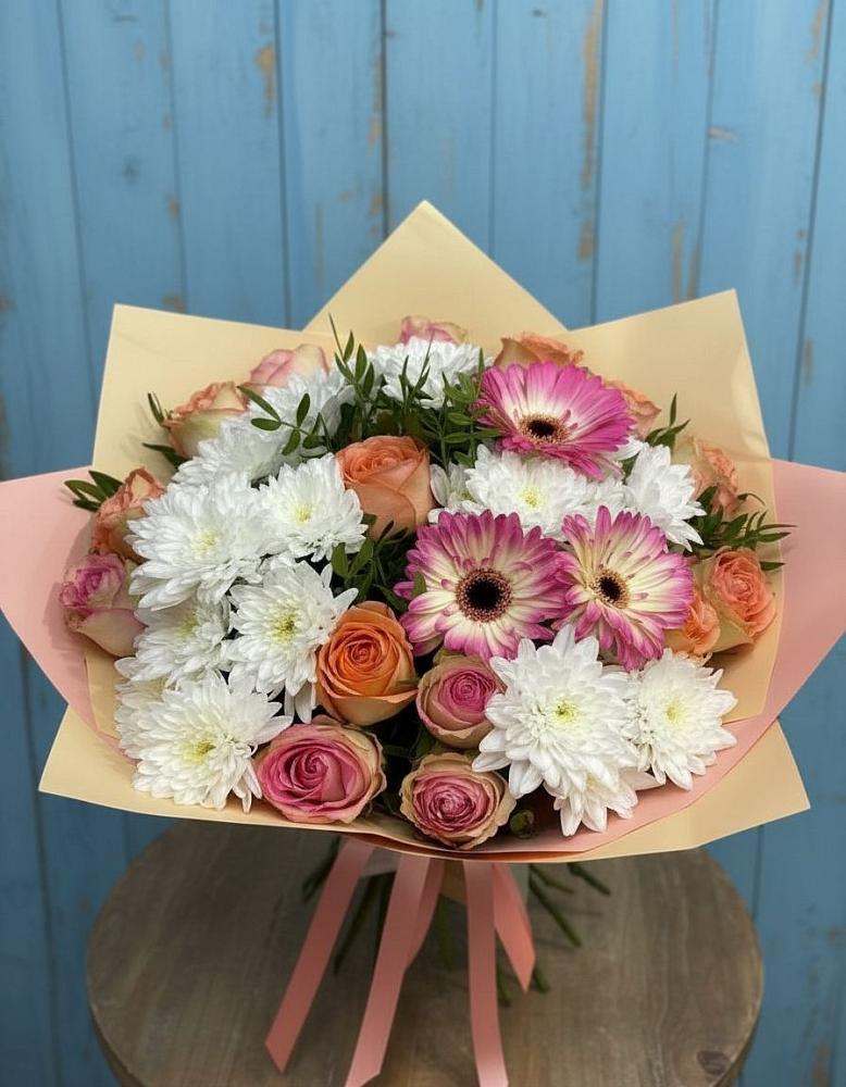 Букет цветов из: Розы, Герберы и Хризантемы в Гаджиево