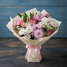 Букет цветов из:  Хризантемы, Альстромерии и Розы в Гаджиево