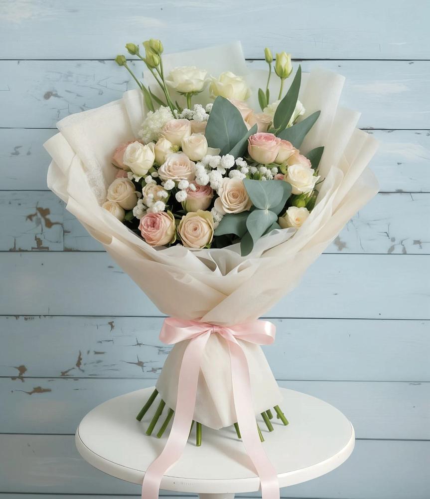 Букет цветов из: Розы и Лизиантусы в Гаджиево