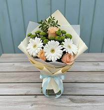 Букет цветов из:  Герберы, Розы и Хризантемы в Гаджиево