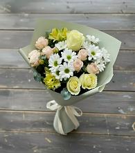 Букет цветов из:  Альстромерии, Розы и Хризантемы в Гаджиево